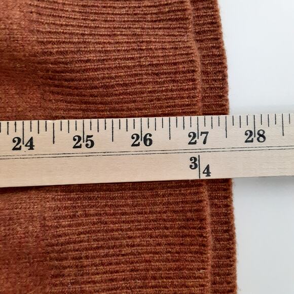 Vintage 70s 100% Cashmere Sweater V Neck Mens 42 Pumpkin Spice Quiet Luxury - Picture 8 of 9